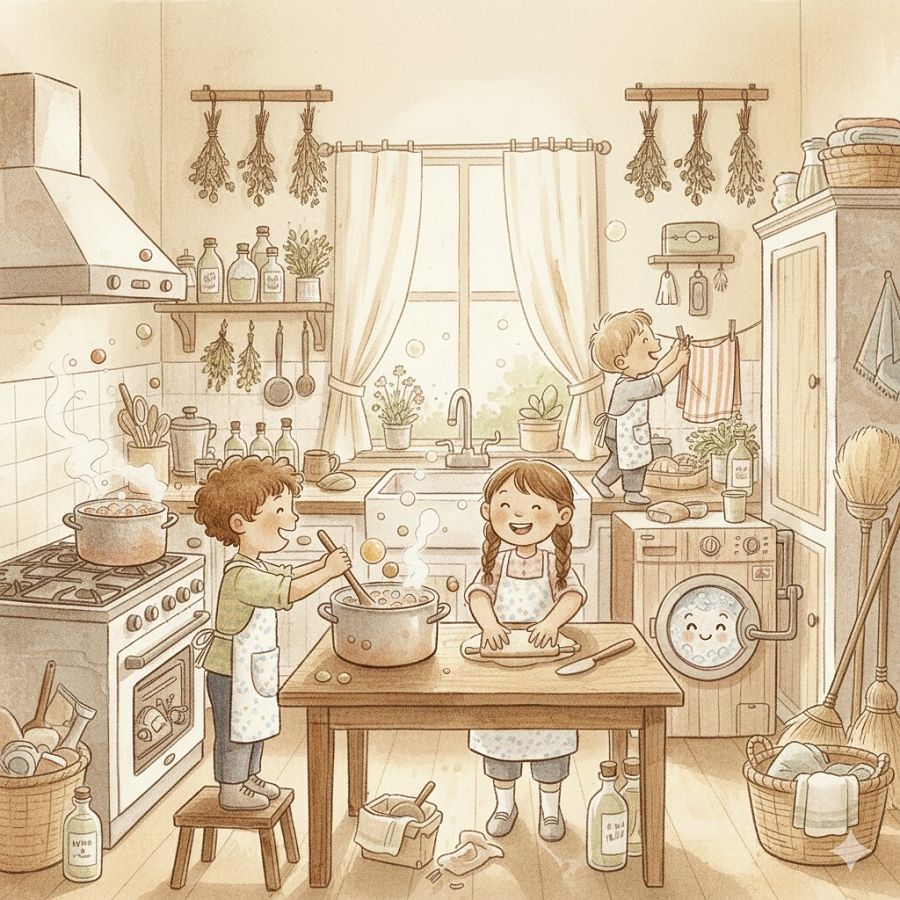 Kinderklub: Kochen, Waschen, Saubermachen – Haushaltsgeschichten zum Ausprobieren