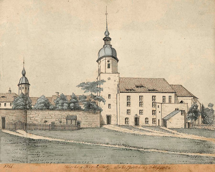 Historische Zeichnung des Klosters